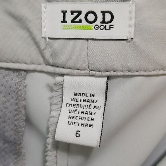 IZOD light grey knee length golf shorts. Size 6. - Picture 3 of 5